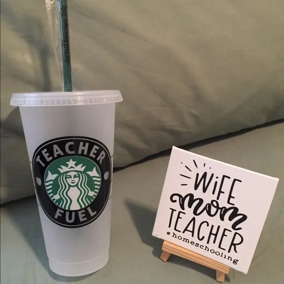 Starbucks reusable plastic cup with canvas sign - Picture 4 of 8